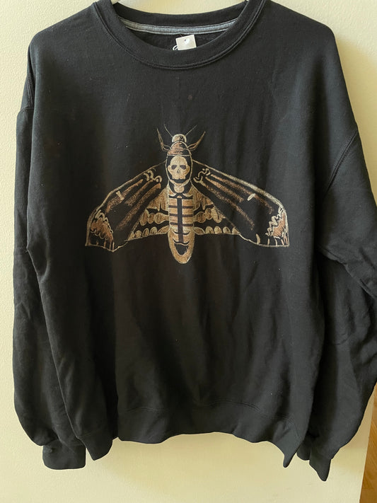 death’s-head hawkmoth bleach dye sweatshirt