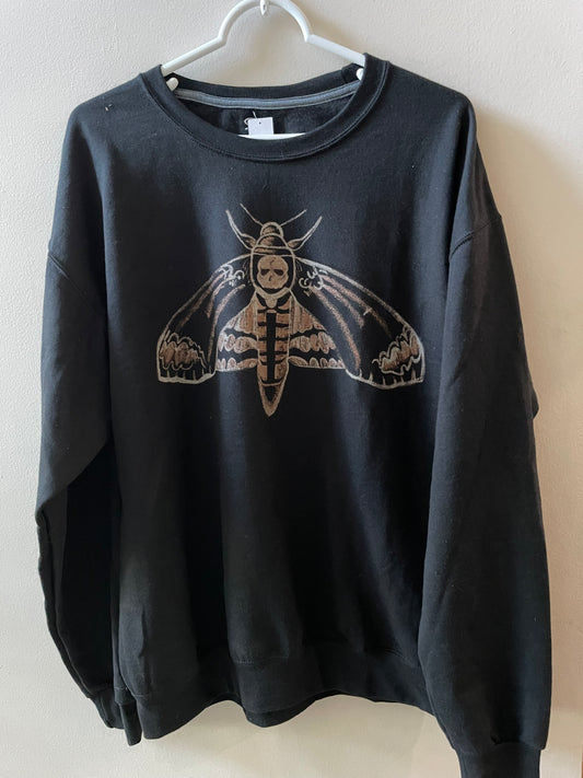 death’s-head hawkmoth bleach dye sweatshirt